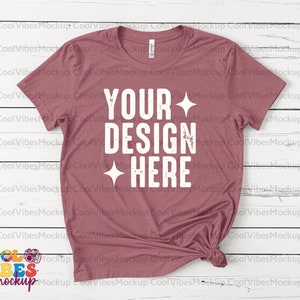 3001 T-Shirt Mockup, Heather Mauve Mockup
