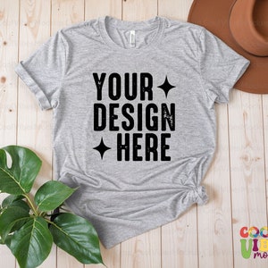 3001 Athletic Heather T-Shirt Mockup, Athletic Grey Shirt Mockup, Athletic Heather Mockup, Flat Lay Shirt Mockup, Boho Mockup, 3001 Mockup