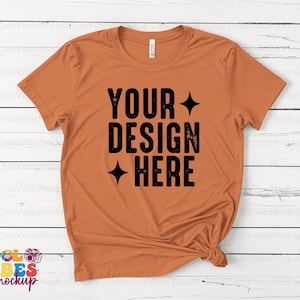 Bella Canvas 3001 Burnt Orange Mockup, Burnt Orange Shirt Mockup, Retro T-Shirt Mockup, Bella Canvas Tee Mockup, 3001 Burnt Orange Mockup