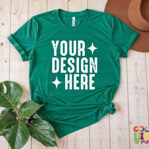 Bella Canvas 3001 Kelly Mockup, Kelly Shirt Mockup, Retro T-Shirt Mockup, Bella Canvas Tee Mockup, 3001 Kelly Mockup, Kelly Mock up, BC 3001