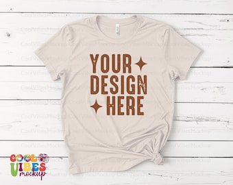 Bella Canvas 3001 Natural Mockup, Natural Shirt Mockup, Retro T-Shirt Mockup, Bella Canvas Tee Mockup, 3001 Natural Mockup, Natural Mock up