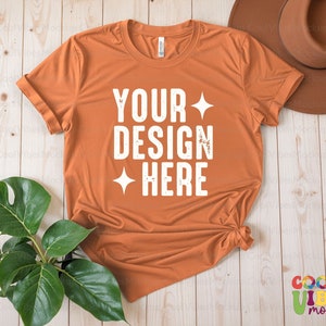 Bella Canvas 3001 Burnt Orange Mockup, Burnt Orange Shirt Mockup, Retro T-Shirt Mockup, Bella Canvas Tee Mockup, 3001 Burnt Orange Mockup