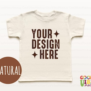 Maquette naturelle en toile Bella 3001T, maquette de chemise 3001T, maquette de t-shirt pour tout-petits, maquette en toile Bella naturelle, maquette pour enfants, 3001T naturel