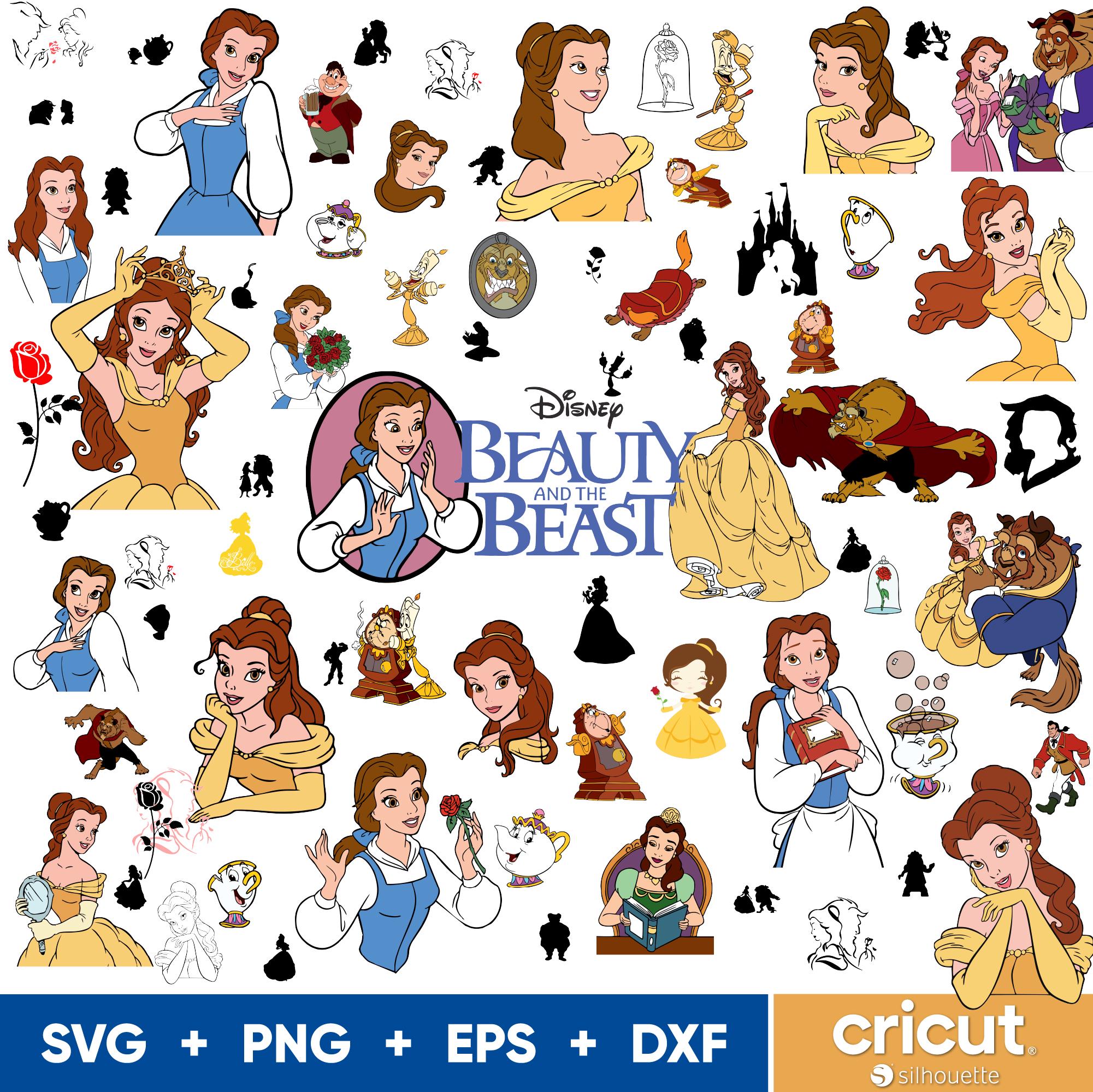 Beauty and the Beast SVG Bundle: Belle, Princess Clipart (digital ...