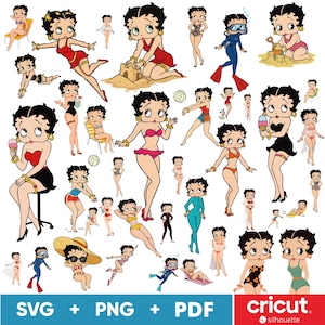 Pacote SVG de verão da Betty Boop: arquivos Cricut e Silhouette (download digital)