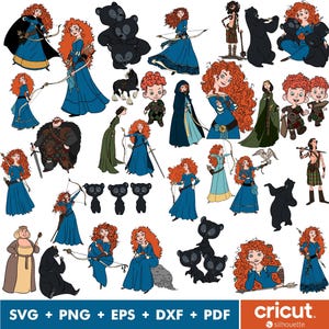 Brave SVG Bundle, Merida Svg, Brave Png, Brave Svg Files for Cricut and Silhouette, Clipart Digital Download