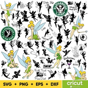 Tinkerbell SVG Bundle, Tinkerbell SVG & Png-Dateien für Cricut, Believe Tinkerbell Png, Fee svg für Shirt, Prinzessin Clipart Instant Download