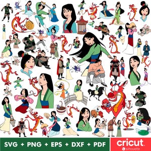 Bundle SVG Mulan, Mushu Svg, Mulan Svg, fichiers Svg Mulan pour Cricut et Silhouette, téléchargement numérique des cliparts