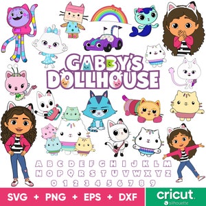 Pacote SVG Gabbys Dollhouse, Fonte Gabbys Dollhouse Svg, Arquivos Gabbys Dollhouse Svg para Cricut e Silhouette, Download Digital Clipart
