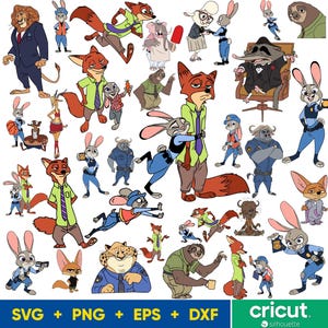 Zootopia SVG-Bundle, Zootopia geschnitten Datei, Zootopia Png, Zootopia Dateien für Cricut und Silhouette, Clipart Digital Download