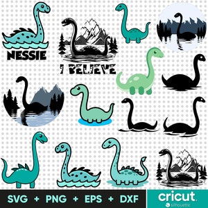 Loch Ness Monster SVG Bundle, Nessie Svg & Png-Dateien für Cricut, Loch Ness Monster Png, Ness Svg für Shirts, Sofortiger Download