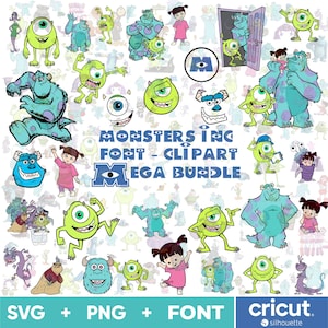 Monsters Inc Mega SVG-Bundle, Monsters Inc Grafiken für Cricut und Silhouette, Clipart Digital Download