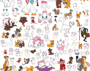 Pakiet SVG „Aristocats Marie”: pliki Cricut i Silhouette (pobieranie cyfrowe)