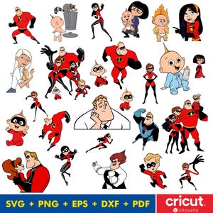 Die Unglaublichen SVG Bundle, Mrs und Mr Unglaubliche SVG, Mrs und Mr.Svg, Unglaubliche Familie SVG-Dateien für Cricut und Silhouette, Clipart Digital Download