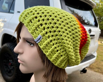 Lime Rush Green Toyota Stripe Accessory Slouch Beanie