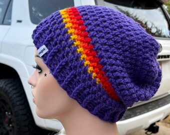 Purple Toyota Stripe Accessory Slouch Beanie