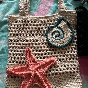 Crochet beach bag shelling bag