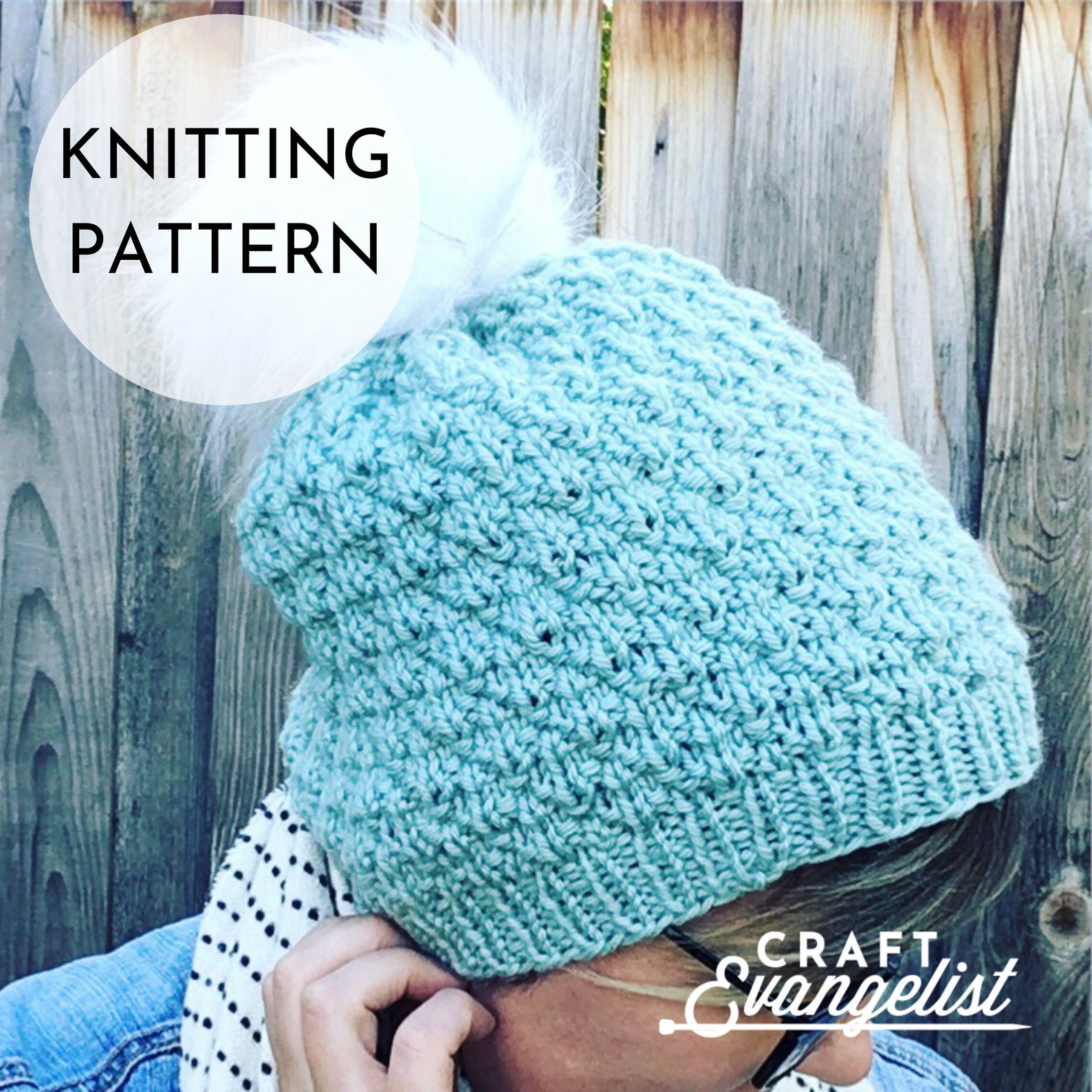 Tufted Toque KNITTING PATTERN ONLY Seersucker Beanie Winter Hat Pdf ...