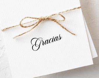 Gracias Stamp Thank You Rubber Stamp for Small Business Packaging Elegant Wedding Calligraphy Script Stamper Self Inking or Wood