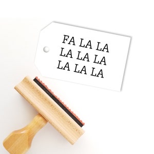 Cute Fa La La Rubber Stamp Holiday Art Stamp Do It Yourself Crafting Handmade Gift Stamping Card Making Wood Handle Stamper FL514 image 1