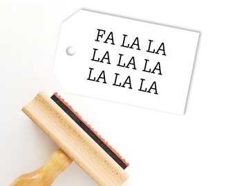 Cute Fa La La Rubber Stamp| Holiday Art Stamp | Do It Yourself Crafting | Handmade Gift Stamping | Card Making | Wood Handle Stamper (FL514)