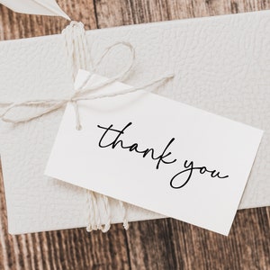 Modern Chic Thank You Stamp | Trendy Script | Wedding Bridal Baby Shower (TY3647)