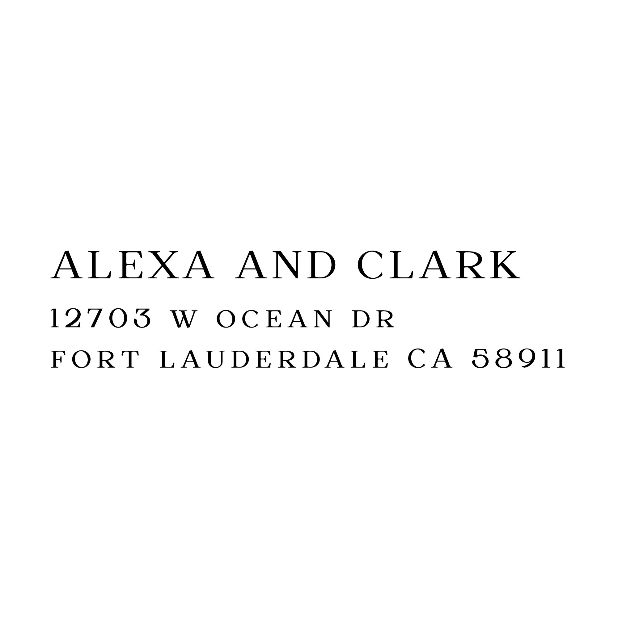 Return Address Stamp - Left Aligned - Wood Handle - Self Inking - Ink Stamper - Couples Housewarming Wedding Gift (AS202LA)