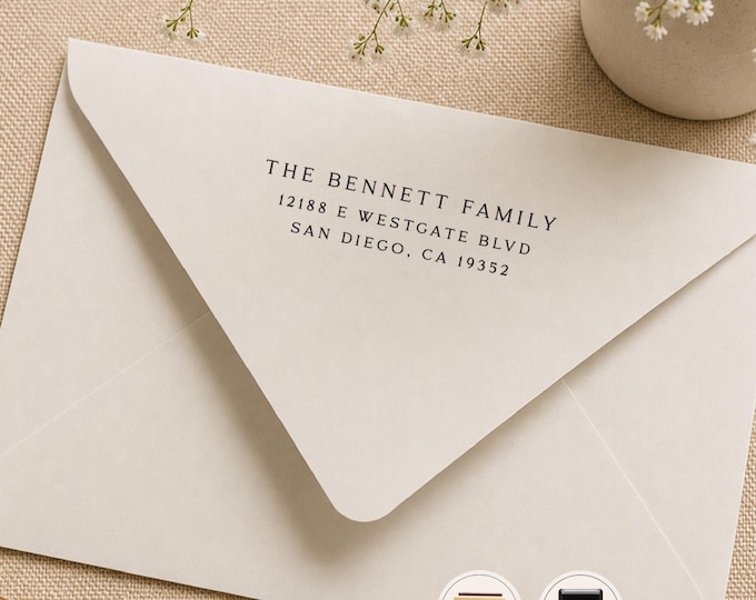 Family Address Stamp | Wood Stamp | Self Ink Stamp | Return Address Stamp |  Address Ink Stamp | Stamp For Address | Wedding | Housewarming