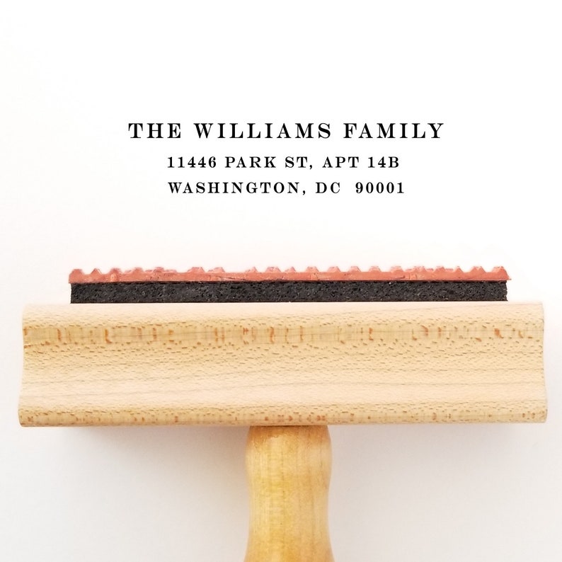 Self Inking Stamp and Wood Handle Mount A852 Custom Rubber Address Stamp First Home Housewarming Gift