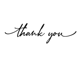 Thank You Rubber Stamp Script Swashes (TY514)