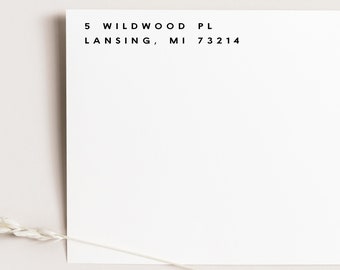 Simple Address Only Stamp | Personalized Stamper | Wood Handle | Self Inking | Wedding Personal Business Housewarming (AS635AO)