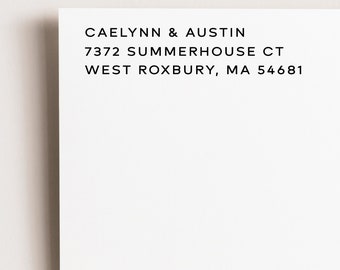 Minimal Address Stamp | Left Aligned Stamping | Return Address Stamp | Self Inking Wood Handle | Bulk Address Stamp | Wedding Housewarming