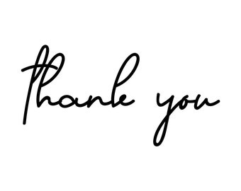 Simple Thank You Stamp Modern Script for Tags Stickers - Etsy