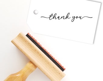 Thank You Wood Stamp | Rubber Stamp | DIY | Small Business | Card Making Supplies | Art Stamper | Swashes Wooden Stamp | Insert Stamping