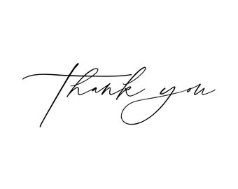 Simple Thank You Stamp Modern Script for Tags Stickers - Etsy