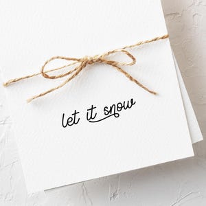 Let It Snow Christmas Stamp Wooden Stamper Festive Holiday Stamp Card Making Rubber Art Stamp Craft Lover Gifts Paper Stamp Small Journal