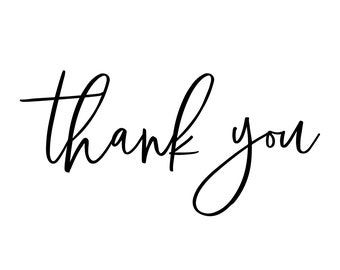 Simple Thank You Stamp Modern Script for Tags Stickers - Etsy