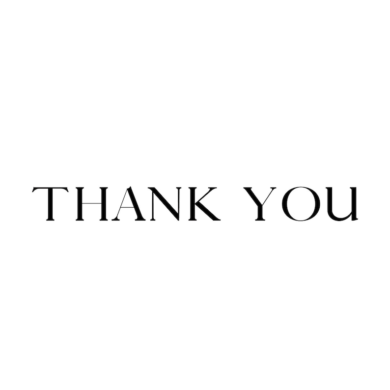 Modern Classic Thank You Rubber Stamp Wood Handle TY603 image 1