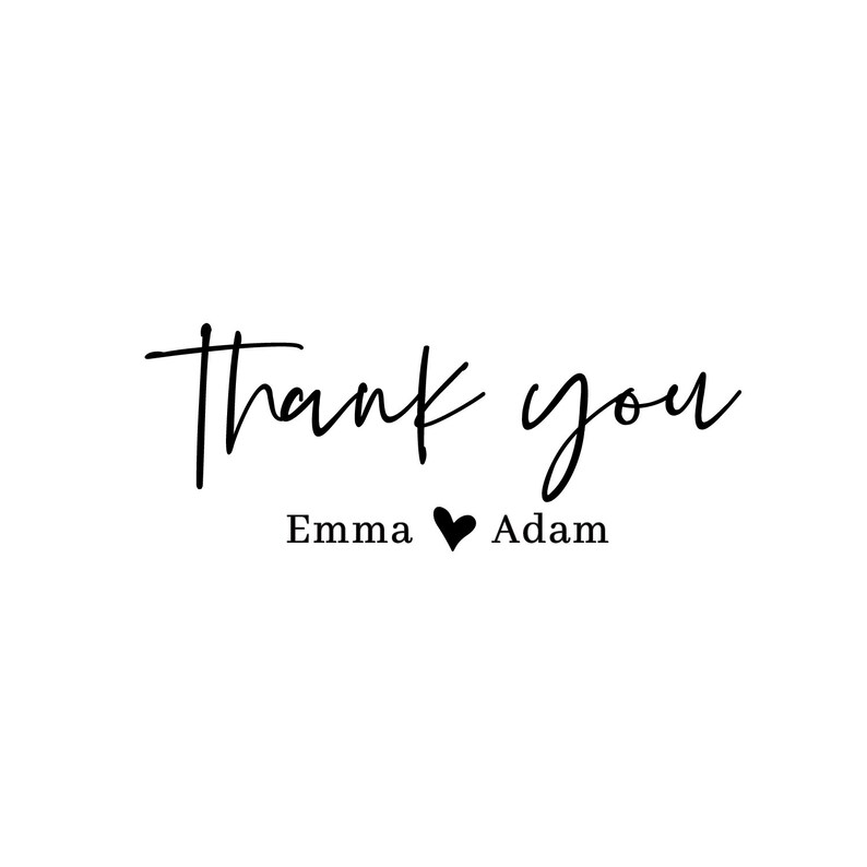 Thank You Stamp Self Inking Heart Stamp Wedding Stamp Etsy