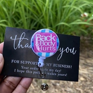back and body hurts badge reel