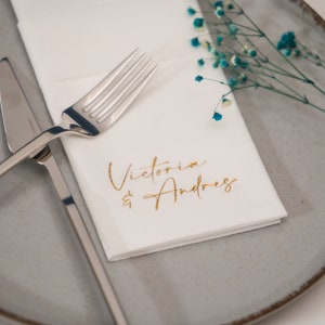 Tovaglioli personalizzati per matrimonio - Set da 10 tovaglioli stampati personalizzati per matrimonio - Tovaglioli moderni personalizzati, tovaglioli per ricevimento di matrimonio