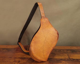 Genuine Leather Sling Bag for Women Vintage Handmade Over Shoulder Crossbody Bag Chest Purse