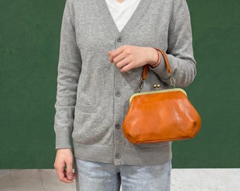 Genuine Leather Bag Women Clutch Phone Purse Doctor Style Small Shoulder Crossbody Bag