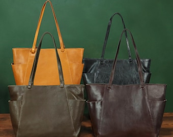 Genuine Leather Shoulder Bag Women Vintage Large Capacity Handbag Hobo Bag Satchel Purse
