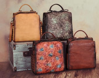 Genuine Leather Convertible Backpack Women Shoulder Crossbody Bag Rucksack Purse Back Bag