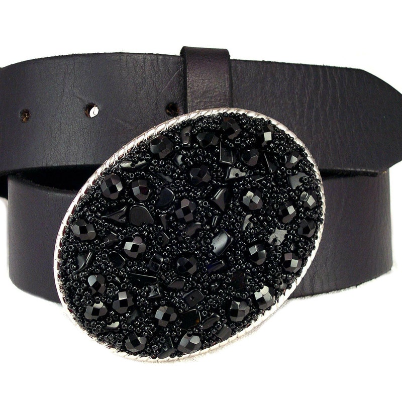 Crystal-Embellished Double Belt - Black