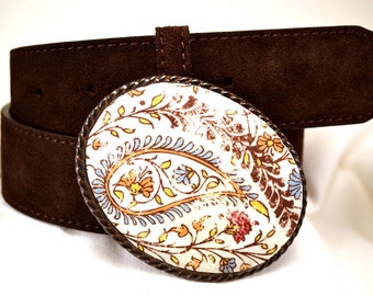 Rustic Belt Buckle Lucky Paisley  Western Cowgirl