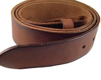 Brown Leather Belt Strap 1.5 Inch Width