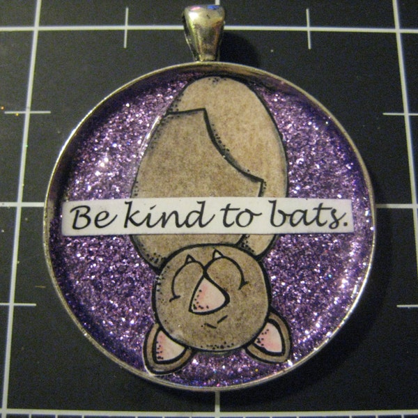 Be Kind to Bats Pendant: 50% of the Proceeds Goes to Bat World Sanctuary