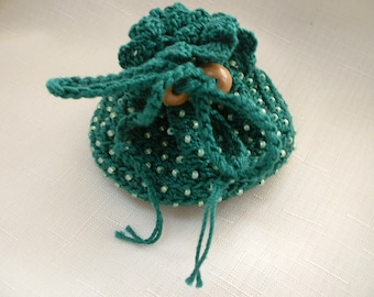 Green Beaded Treasure Bag